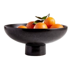Bol de présentation de fruits sur piétement, plat rond, centre de table, articles décoratifs, bol de service, bol noir pour table, décors modernes - Product Image 1