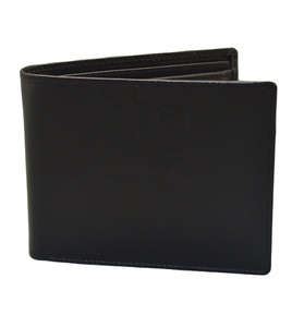 <b>Men's</b> Genuine Leather Bifold <b>Wallet</b> Slim Fold Design Minimalist Style <b>Black</b> Color Daily Use Open Closure Slim Design Money Card - Product Image 1