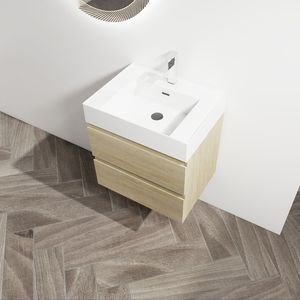 24-Inch Wall Mounted <b>Bathroom</b> <b>Vanity</b> with Resin Sink & 2 Soft Close Drawers Easy KD Package - Product Image 4