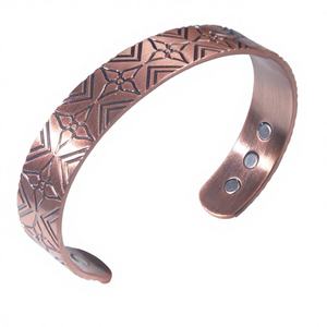 Hand wear copper magnetic bracelet new vintage etching design unisex luxury indian crafted - Product Image 5