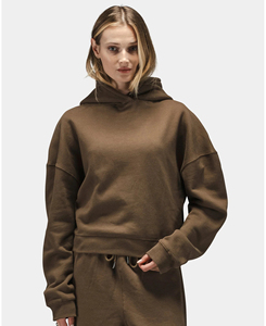 Sudadera con Capucha Corta de Felpa 100% Algodón para Mujer, Ropa Urbana de Invierno, Alta Calidad, Transpirable, Cómoda, Sólida, 320g - Product Image 3