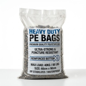 Heavy Duty PE Side Gusset Bags 60cm X 90cm Reinforced Bottom Max 40kg Waterproof Construction Use - Product Image 1