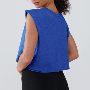Débardeurs de yoga personnalisés pour femmes avec logo, hauts de sport sans manches de haute qualité pour la gym et le fitness, vente en gros de débardeurs courts - Product Image 2