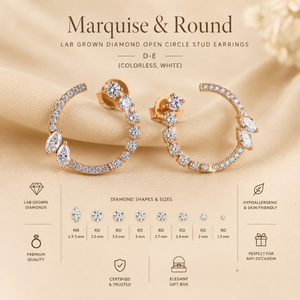 Pendientes de Oro de 14K con Círculo Abierto y Diamantes Cultivados en Laboratorio |   Joyería Fina Elegante de Lujo con Claridad VVS, Regalo para Mujer, Uso Diario - Product Image 5