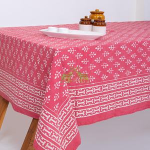 Nouvelle arrivée : Nappe en coton imprimée à la main avec motifs floraux indiens Dabu, design de bordure, nappe de table - Product Image 4