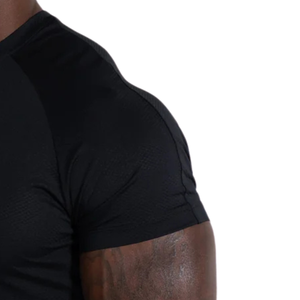 T-shirt de sport pour homme, coupe athlétique, compression, séchage rapide, respirant, col rond, manches courtes, écologique, pour la gym, la course à pied - Product Image 5