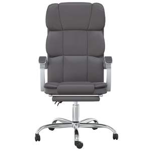 Adjustable Gray Faux Leather <b>Reclining</b> Office Chair - Product Image 3