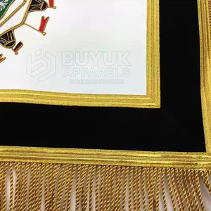 Tabliers maçonniques en cuir faits main, brodés, ajustables, de qualité supérieure, lavables et de qualité supérieure pour cérémonies - Product Image 6