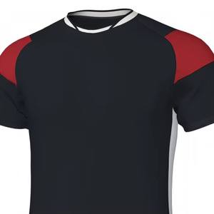 Camiseta de Fútbol de Manga Corta con Cuello Redondo para Hombre, Absorbe la Humedad, Bloques de Color, Poliéster, Ajuste Atlético, Ropa Deportiva para Todas las Temporadas - Product Image 3
