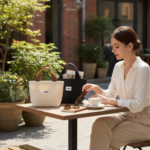 EcoDari Canvas Tote <b>Bag</b> <b>Medium</b> <b>Size</b> Letter Print Top Handle Daily Shopping <b>Bag</b> - Product Image 5