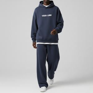 Ensemble de survêtement personnalisé pour homme, faible MOQ, imprimé, pull à capuche et pantalon de jogging, 2 pièces - Product Image 1