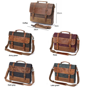 Sac messager en toile, couleur unie, fermeture à boucle, sangle réglable, durable, style classique, sac pour ordinateur portable unisexe, toutes saisons - Product Image 2