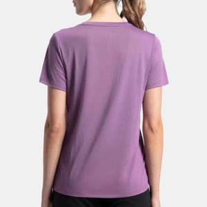 T-shirts de sport élégants, dynamiques et vibrants à manches courtes pour femmes, coupe ajustée, col rond - Product Image 2