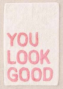 Tapis de bain 100 % coton tufté avec motif œil porte-bonheur et lettres – Tapis de salle de bain doux, absorbant, antidérapant et lavable pour la maison et l'hôtel - Product Image 6