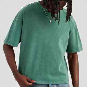 Camiseta de Hombre Estilo Vintage, Tejida, 100% Algodón, Casual, Corte Regular, Cuello en V, con Ribete en Contraste - Product Image 4