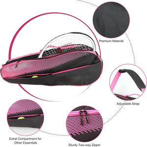Premium Tennis Racquet Bag with Water Resistant Fabric Dual Side Bottle Holders and Ergonomic Padded Shoulder Straps - Product Image 3