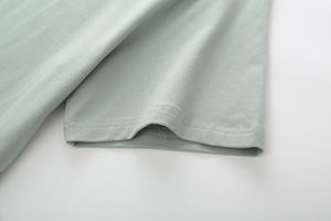 Men's Light Green Crew Neck Short Sleeve T-Shirt Regular Fit Cotton Jersey Casual Solid Color O-Neck Design - Product Image 4