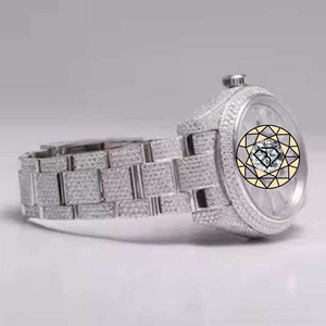 Reloj de Lujo para Hombre con Diamantes Moissanite VVS1, Esfera Sunburst con Incrustaciones, Completamente Equipado, de Acero Inoxidable - Product Image 2
