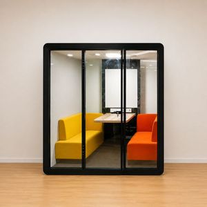 Meilleures ventes : Salle de réunion d'entreprise 4 places avec design en verre, espace de bureau privé pour la collaboration d'équipe, à vendre - Product Image 4