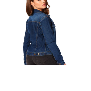Chaqueta vaquera azul ligeramente elástica de mezclilla con cuentas para mujer, estilo urbano, OEM personalizado, proveedor de Pakistán, 2026 - Product Image 3
