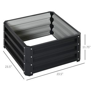 Kit di 2 Vasi Rialzati da 23,5 Pollici Grigio Scuro per Erbe e Verdure - Vasi in Plastica per Aiuole da Giardino - Product Image 3