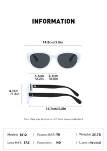 Gafas de Sol Polarizadas con Marco Ovalado Retro Estilo Ojo de Gato, Tendencia Nueva Y2K TR90, Gafas de Moda Retro Chinas para Hombre y Mujer - Product Image 3