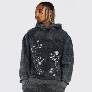 Chándal de lavado ácido personalizado para hombre 2024, ropa de calle de algodón transpirable, chándal personalizado con diseño de lavado ácido, conjunto de chándal - Product Image 2