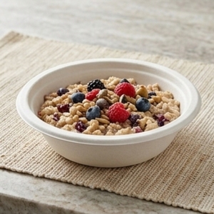Bol ovale en bagasse de 6 oz pour gâteaux et soupes, compostable, jetable, écologique, en fibre de canne à sucre, résistant aux micro-ondes, à l'huile et à l'eau - Product Image 5