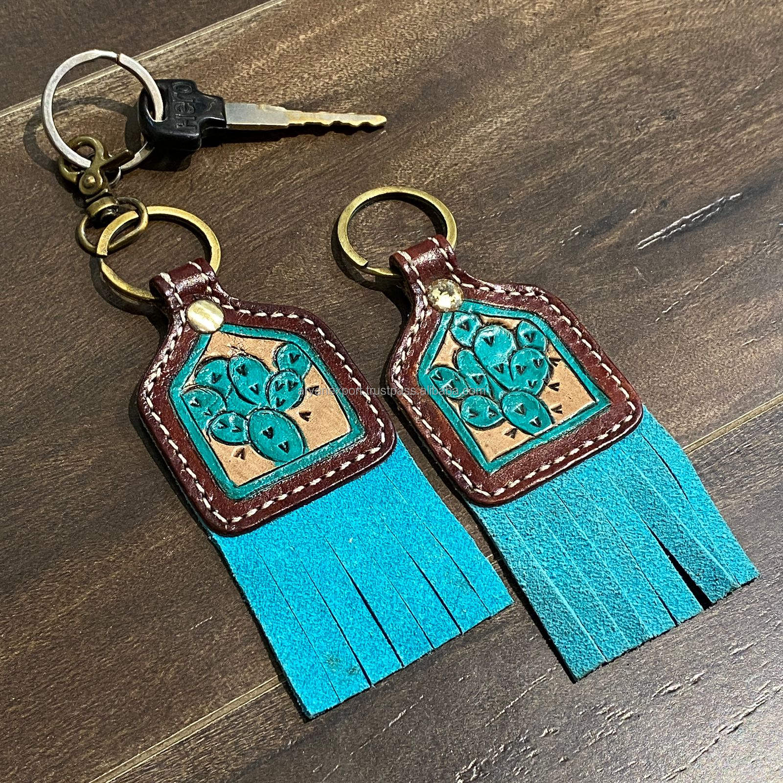 Brown With Turquoise Tooling