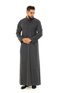 <b>Men</b> Juba Traditional Modest Robe Muslim Islamic Clothing Comfortable Long Sleeve Loose Fit Breathable Fabric - Product Image 4