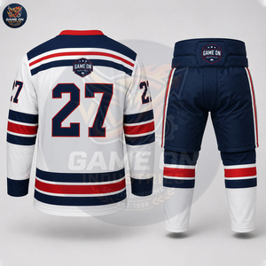 Sublimated Team Uniform Breathable Moisture Wicking Athletic Sportswear Factory Direct Custom Ice Hockey Jersey and Padded Pants - Product Image 2