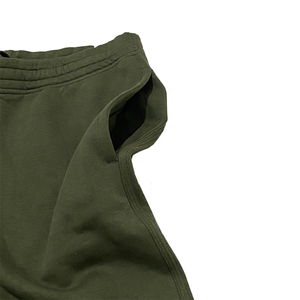Pantalon de jogging en coton vert olive avec poignets élastiques et poches latérales pour hommes - Product Image 4