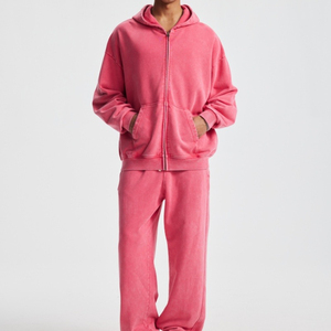 Survêtement d'hiver pour homme en coton 100% de qualité supérieure, style streetwear délavé à l'acide, respirant, séchage rapide, léger, anti-bactérien, en molleton - Product Image 1