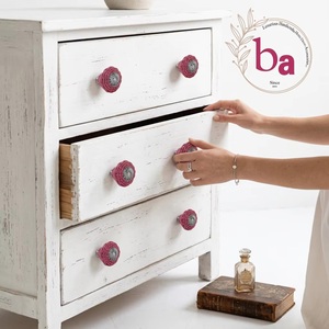 Handmade Modern Brass Tulip Shape Cabinet <b>Knobs</b> Woven Cotton Cord Pink Durable Home Office <b>Dresser</b> Furniture Handle - Product Image 3