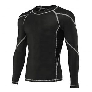 100% coton personnalisé Sublimation imprimé à manches longues Gym Jersey respirant Compression grande taille hommes Rash Guard T-Shirt - Product Image 2