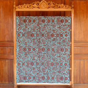 Handcrafted Indonesian Hand Drawn <b>Batik</b> Tulis Cotton Fabric Traditional Sido Mukti Motif Indigo Brown Premium Textile Material - Product Image 4