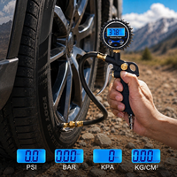 High Precision Tire Pressure Gauge Inflator Gun with Flexible Hose Quick Connect Air Chuck for Car Truck Motorcycle