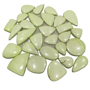 Crisoprasa de Limón Natural al por Mayor, Cabujones de Buena Calidad, Piedras Preciosas Sueltas para la Fabricación de Joyería Artesanal, Forma Mixta, 20-45 mm, 8-12 g - Product Image 5