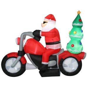 Decorazione da Giardino Gonfiabile Natalizia da 18W con 7 Luci LED, Babbo Natale in Moto, 1,8m, per Esterni - Product Image 6