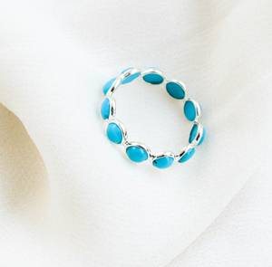 Handmade <b>Turquoise</b> <b>Ring</b> 925 Sterling Silver Gemstone Jewelry For Women Lightweight Minimal Everyday <b>Ring</b> - Product Image 2