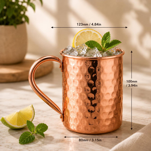 Taza de Cobre Artesanal FAIZA CRAFT, Ecológica y Clásica, con Asa, para Beber Cerveza y Moscow Mule, Gran Venta - Product Image 4