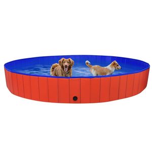 Piscina Roja de PVC para Perros, Diámetro 118.1 pulgadas x Altura 15.7 pulgadas, para Juegos Acuáticos Caninos - Product Image 3