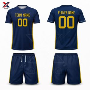 เสื้อฟุตบอล 7V7 สำหรับผู้ชายรุ่นใหม่ น้ำหนักเบา ระบายอากาศได้ดี พิมพ์ลายแบบ Heat-Transfer คอวี แขนสั้น คุณภาพสูง สามารถสั่งทำชื่อผู้เล่นได้ - Product Image 2