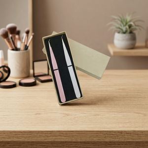 Customized Branding Stainless Steel Precision Eyelash Tweezers Smooth Tip <b>Box</b> Packaging Made Pakistan Private Label Beauty Model - Product Image 2