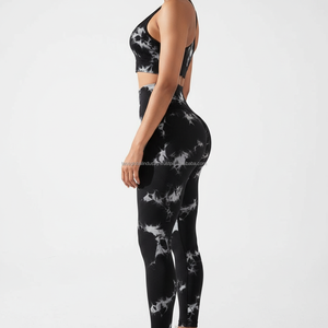 <b>Women's</b> Yoga Workout Set High Waist Solid Tie Dye Custom OEM Wholesale - Product Image 5