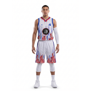 Maillot de basketball sans manches 100 % polyester personnalisé par sublimation, uniforme d'été pour équipes amateur et semi-professionnelles, OEM disponible - Product Image 1