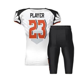 Ensemble de maillots de football américain personnalisés, personnalisable sur le devant, blanc, noir, orange, col en V, sans manches, maille respirante, numéro 23, unisexe - Product Image 3