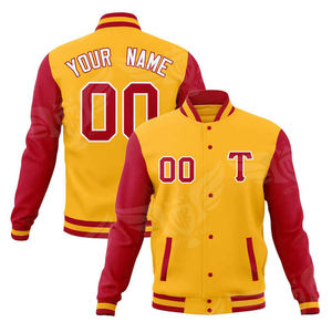 Chaqueta Universitaria Personalizada Amarilla y Morada, Chaqueta Bomber Letterman, Chaqueta de Béisbol con Nombre y Número Personalizados - Product Image 6