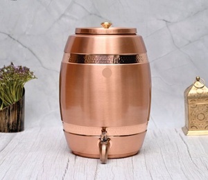 Copper Eco-friendly <b>Drink</b> <b>Dispenser</b> Faucet | Traditional Handmade Water Container | 5L Capacity for Restaurants Hotels Catering - Product Image 3