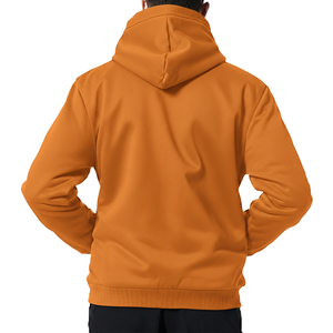 Sweat à capuche zippé pour homme avec imprimé sur les manches, en polaire polyester 240g, entièrement zippé, personnalisable avec logo, veste à capuche pour homme, vêtement d'extérieur - Product Image 3